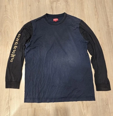 Supreme Shirt Mens Large Black Golden Arm Logo Long Sleeve Streetwear USA Cotton - Image 1 of 4