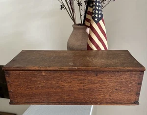 Antique Oak Document Box - Picture 1 of 6