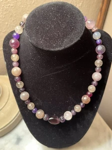 Vintage handgemachte mehrfarbige Stein 17" Halskette neu - Bild 1 von 7