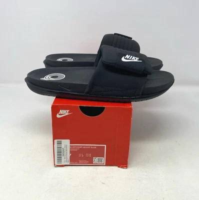 Sandalias Nike Offcourt Adjust Slide negras/blancas sin cordones DQ9624 001 para hombre talla 7 Foto 1 de 4