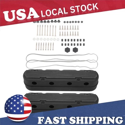 2 cubiertas de válvula altas de aluminio fundido negro para LS1 LS2 LS3 LS6 5,3 6,0 L EE. UU. Foto 1 de 4