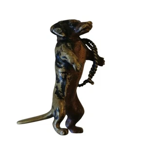 A Cold Painted Bronze Dachshund Holding A Hoop - Picture 1 of 4