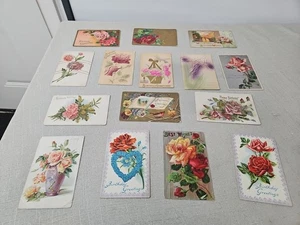 Antike Ansichtskarten Blumen Geburtstag Postkarten Grüße Wünsche Blumen 1908-1911  - Bild 1 von 11