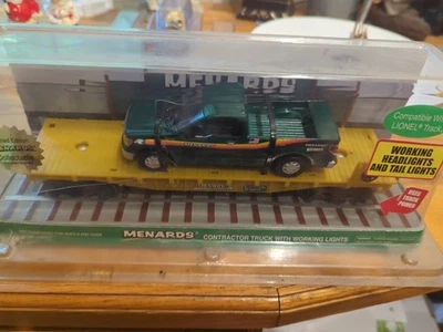 MENARDS FLAT CAR WITH FORD F-150 CONTRACTOR TRUCK O Gauge LIMITED BOXED - Image 1 of 4