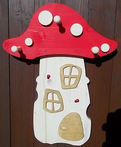 Kindergarderobe Garderobe für Kinder Kleiderhaken Typ Pilz XL bemalt - Bild 1 von 2