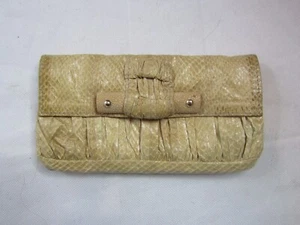 R&Y Augousti Beige Snakeskin Clutch  - Picture 1 of 7