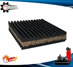 Vibration Isolation Pad / Dampener Super Heavy Duty Rubber & Cork 4x4x7/8 Inch - Picture 1 of 4
