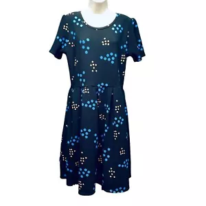 LulaRoe 2XL Short Sleeve Black Simply Comfortable Dress With Dots, Hip Pockets - Picture 1 of 10