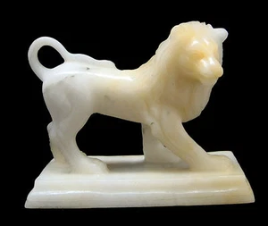 Hand made Natural Soft Jade LION Figurine Carving Statue Home Decor/ Collectible - Picture 1 of 6