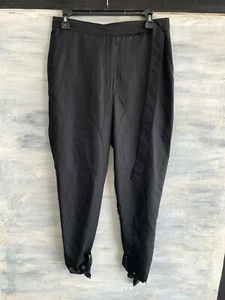NEW! ROBERT RODRIGUEZ 1801P24 Tie-Cuff 100% SILK Pants, 8 - Black - $325 - Picture 1 of 12