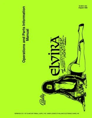 Elvira and the Party Monsters Pinball Game Service/Repair Manual Bally PPS 6E/tC - Image 1 of 2