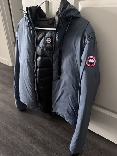 Felpa con cappuccio Canada Goose Lodge usata come nuova (BLU OZONO uomo M)