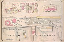 1884 TORONTO CANADA ONTARIO PARLIAMENT BUILDING BROCK ST TO SIMCOE ST ATLAS MAP