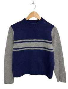 Oxford & Fulham Boy's Long Sleeve Navy Blue And Gray Pullover Sweater Size S - Picture 1 of 12