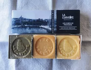 La Corvette Marseille France Cubes de Provence Gift Set 3x100 g Soap Cubes NEW - Picture 1 of 2