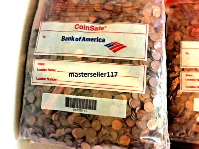 $15 8 LBS 1982-2025 Zinc Pennies Lincoln Memorial Shield Cents Rolls - Image 1 of 3