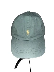 Polo Ralph Lauren Mütze Kappe Cargo grün Riemen hinten Baseball Baumwolle gelb Pony - Bild 1 von 6