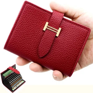 Cartera de cuero para mujer con tarjetero de identificación con tarjetero de bolsillo delgado - Imagen 1 de 26