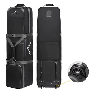Hard Case Golf Travel Bag with Wheel Luggage Lock Cover Airline Waterproof 1200D - Picture 1 of 11
