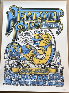 Original Newport Folk Festival 2024 Official Poster #/2400 jack white joan baez - Picture 1 of 6