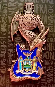 2022 HARD ROCK CAFE YANKEE STADIUM NEW YORK 3D DRAGON FLAG GUITAR SERIES PIN - Picture 1 of 1