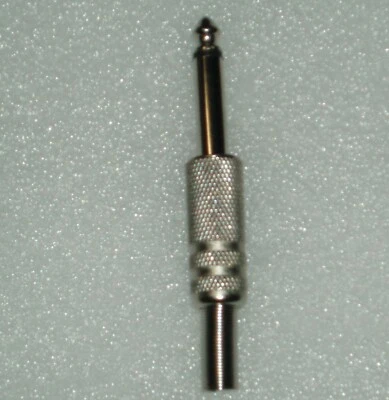 one 1/4" 6.35mm Mono  Plug Metal Audio Connector w/ Spring Strain Release - Image 1 of 4