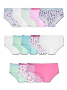 Fruit of the Loom Girls' Cotton Brief Underwear, 14 Pack - Picture 1 of 5