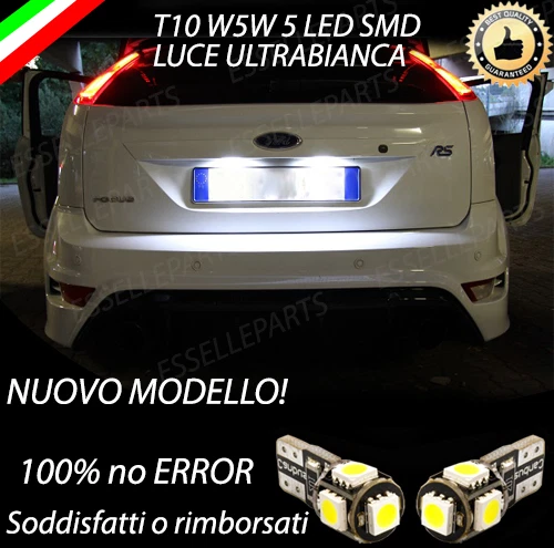 COPPIA LUCI TARGA 5 LED SPECIFICO PER FORD FOCUS II 2 T10 W5W CANBUS dal 2009 - Immagine 1 di 1