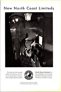 Anuncio impreso de ferrocarril del Pacífico Norte 1930 decoración de arte de pared efímera de colección - Imagen 1 de 1