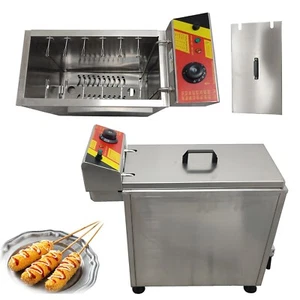 12 Hooks Commercial Automatic Cheese Hot dog Sticks Fryer 110V Stainless Steel - Picture 1 of 23