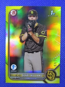 Henry Williams - 2022 1st Bowman Draft First Edition #BD-119 Yellow Foil SP /75 - Picture 1 of 2