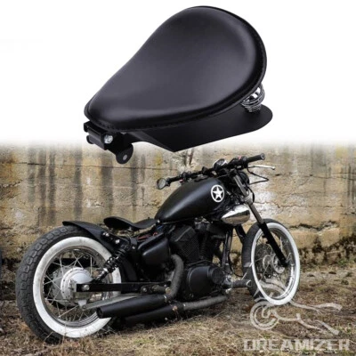 Black Motorcycle Bobber Solo Seat Spring For Yamaha Virago XV250 XV750 XV1100 - Image 1 of 4