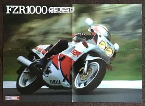 YAMAHA MOTORCYCLES Range Sales Brochure Poster 1987 FZR1000 XJ900F YB100 XT350 - Picture 1 of 2