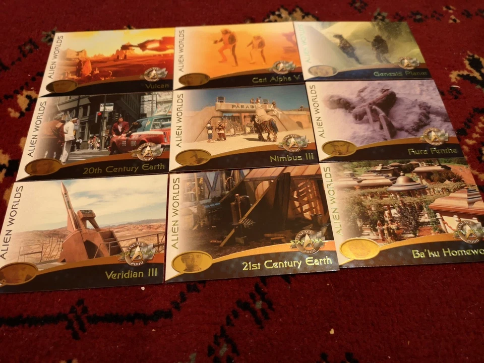 Star Trek Cinema 2000: 9 Card "Alien Worlds" Chase Set AW1-AW9 - Skybox 2000 - Image 1 of 1