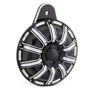110dB Horn Black CNC Speaker Cover Fit For Harley Softail Touring Big Twin 91-23 - Picture 1 of 5