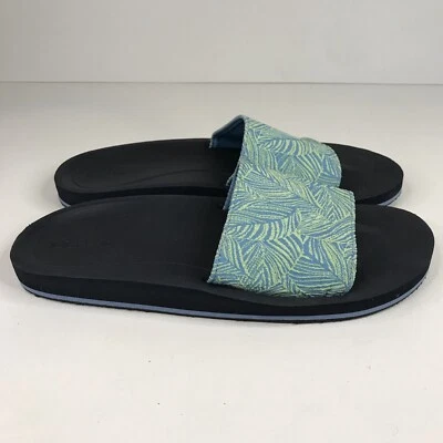 LL Bean Womens Maine Isle Slide Blue Leaf Size US 9 M Open Toe Sandals Slip On - Image 1 of 4
