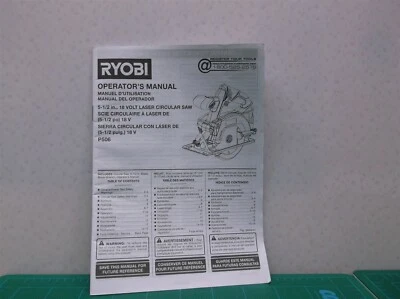 Ryobi P506 5 1/2" Saw Manual Only - Image 1 of 2