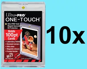 10 Ultra Pro 100 pt ONE TOUCH MAGNETIC UV Card Holders Display Storage Case - Picture 1 of 1