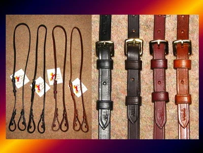 FSS Leder Bradoon Sliphead zweites Bit Aufhänger Chifney Doppeltrense Kopfstück