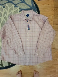 Egara Herren Größe 4XL kariertes langärmliges bügelfreies Hemd mit Knopfleiste 100 % Baumwolle - Bild 1 von 15