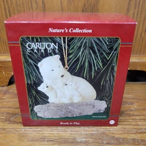 Carlton Cards Collezione Natura Ornamento Pronto da Giocare Orsi Polari 1998 - Foto 1 di 3