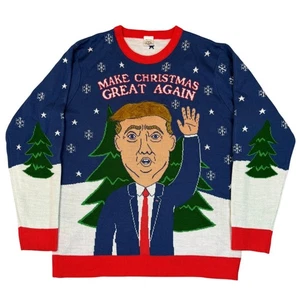 Make Christmas Great Again Ugly Christmas Sweater Trump Adult Size XL Holiday - Picture 1 of 7