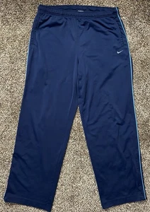Pantalones deportivos vintage Nike para hombre Y2K gris con cremallera al tobillo azul marino a rayas talla XL - Imagen 1 de 11
