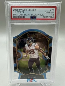 J.J Watt 2020 Panini Select Die-Cut Azzurro Prizm PSA 10 #29 Texans Parallel - Foto 1 di 2