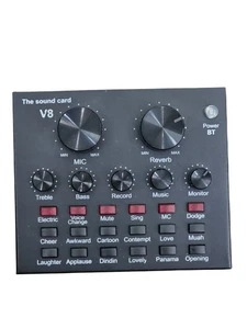 Live  V8 The Sound Card Black Record Monitor Mic Dynamic Comdenser - Picture 1 of 2