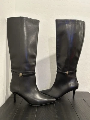 Kurt Geiger London Kensington Flexi кожаный каблук колена черные ботинки размер 7,5 - Изображение 1 из 4