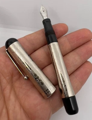 VISCONTI GIACOMO LEOPARDI LIMITED EDITION  STERLING SILVER 925 FOUNTAIN PEN 14K - Image 1 of 4