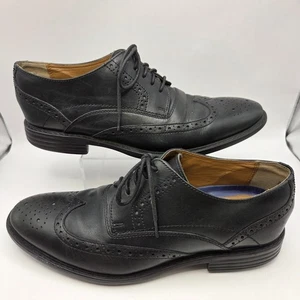Zapatos de vestir Bostonian Hommes negros Oxford con cordones de cuero para hombre talla 9 - Imagen 1 de 7