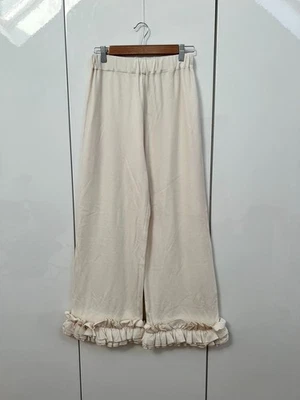 Брюки с оборками Free People Le Petit Trou Sofia. Крем. Средний. - Изображение 1 из 4