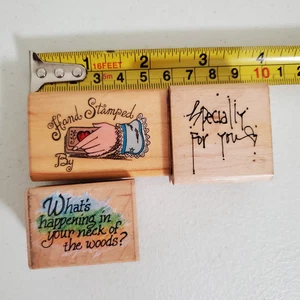 Lot von 3 handgestempelten speziell für Sie was in Ihrem.. Gummistempel passiert - Bild 1 von 2